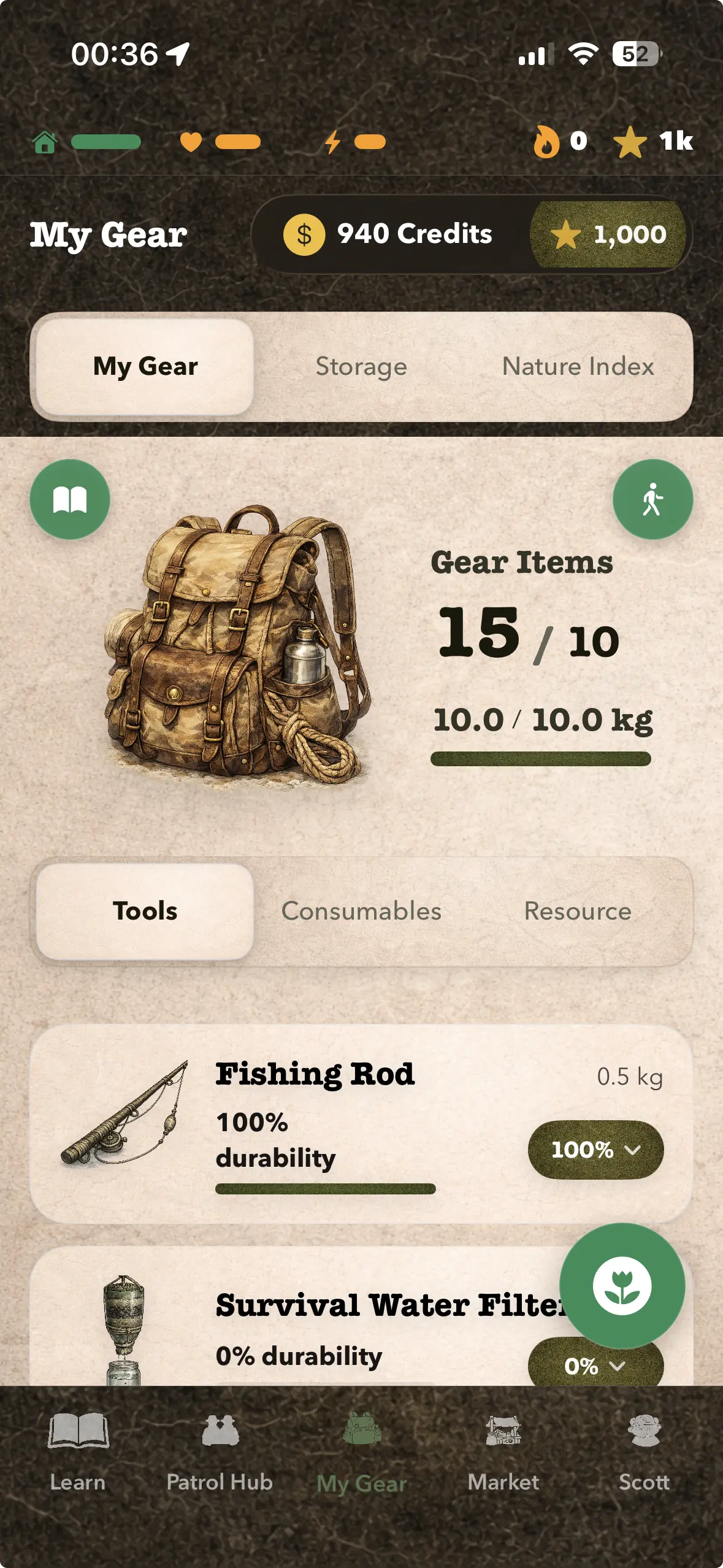 Survivly pack, shop, and upkeep drills on iPhone